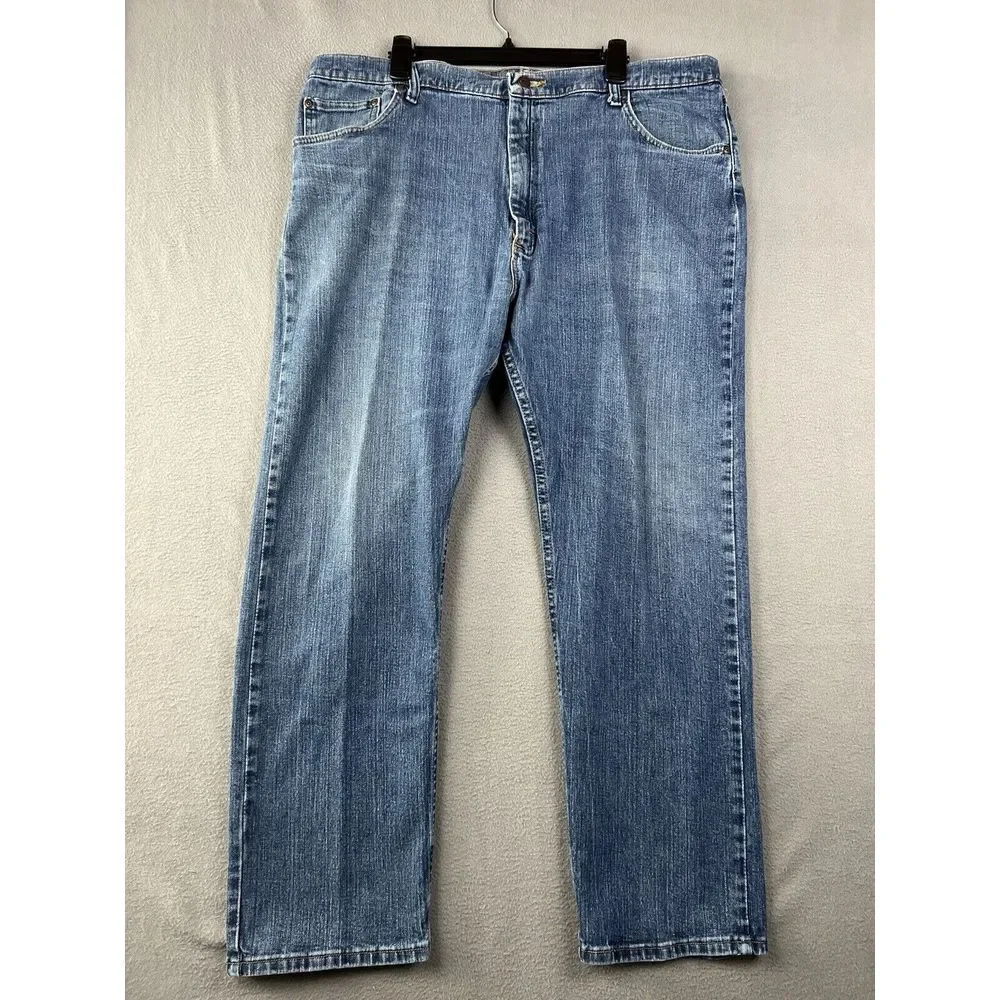 Wrangler Jeans Mens 42x30‎ Blue Denim Pants Regular Fit Workwear Western